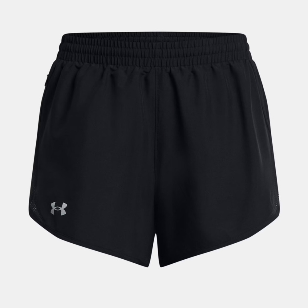 Under Armour Women’s Fly-by lined 3” shorts, Color: Black, Size: Large